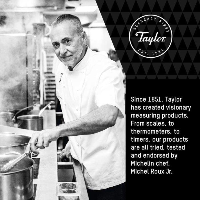 Thermomètre de cuisine - taylor - typthoven - acier inoxydable - précision jusqu'à 300°c - facile à lire