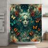 Bathroom Decor Shower Curtain Floral Butterflies Design with Customizable Text for Personalization in Home Decoration Supplies