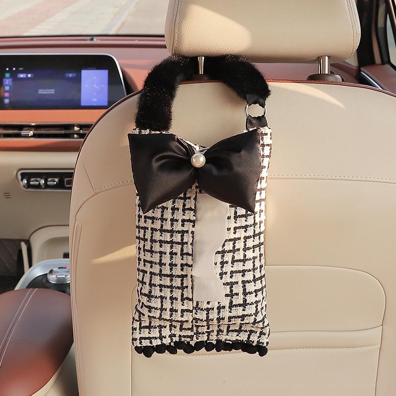 1 Pieza Caja de Pañuelos para Coche Estilo Xiaoxiangfeng Caja de Papel para Colgar en el Respaldo del Asiento del Coche Toalla de Papel Multifuncional para Coche Decoración del Coche