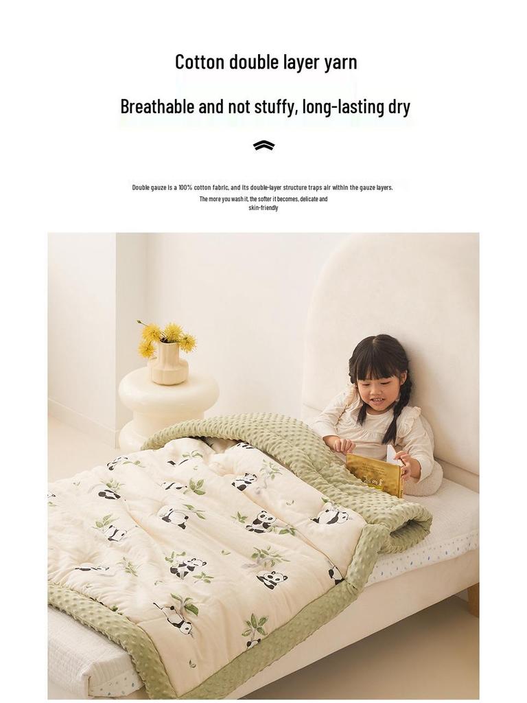 Class A Children's Cotton Double-Layer Gauze Quilt - All Seasons Soybean Core