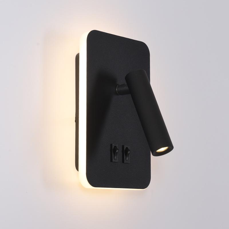 Multicolor LED Wall Lamp with Rotatable Head - Modern Atmosphere Spotlight for Bedroom