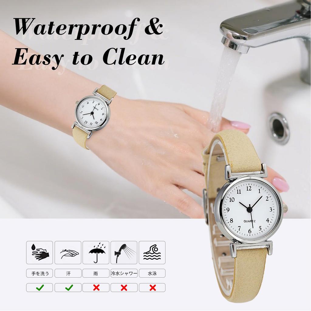 RORIOS Women's Analog Quartz Wristwatch with Leather Strap, Simple Arabic Numeral Dial, Perfect for Exams, Students, Adults, Girls, Business, Casual
