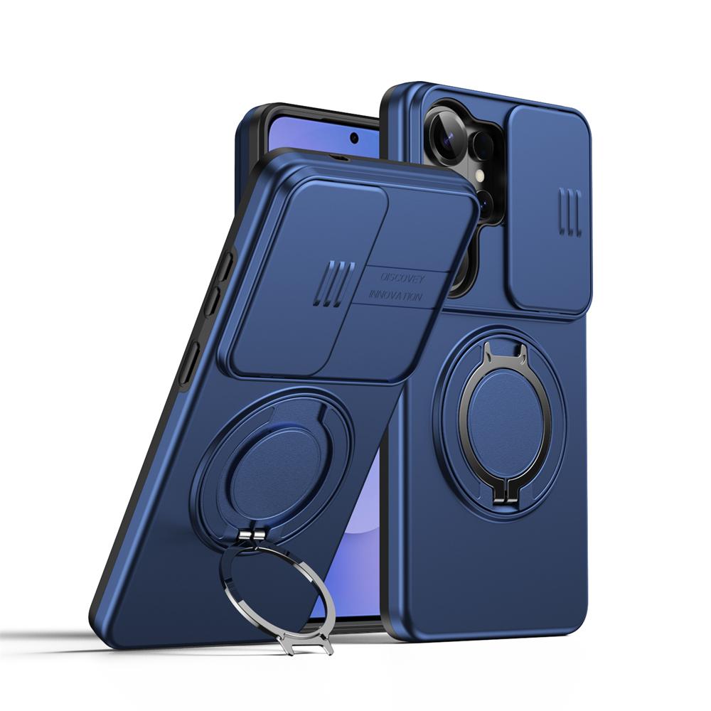 Armor Magnetic Case For Samsung Galaxy S26 S25 S24 Plus S23 Ultra A57 A37 A27 A17 A07 A56 Slide Camera Protect Ring Holder Cover