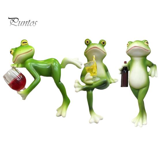 Mini Frog Figurine for Home Miniature Planter Decoration Resin Flower Pot Hugger Waterproof Garden Decor Statue Edge Lover Present