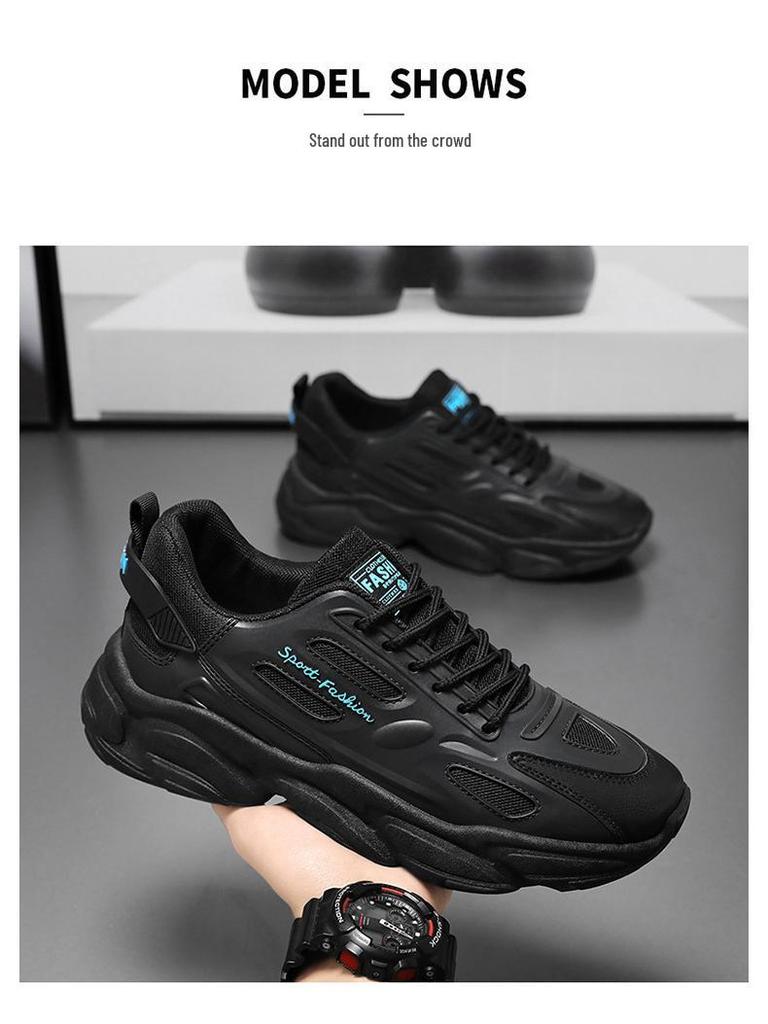 Men's Autumn Breathable Mesh Sneakers - Korean Style, Trendy, Thick Sole, Versatile Casual Running Shoes