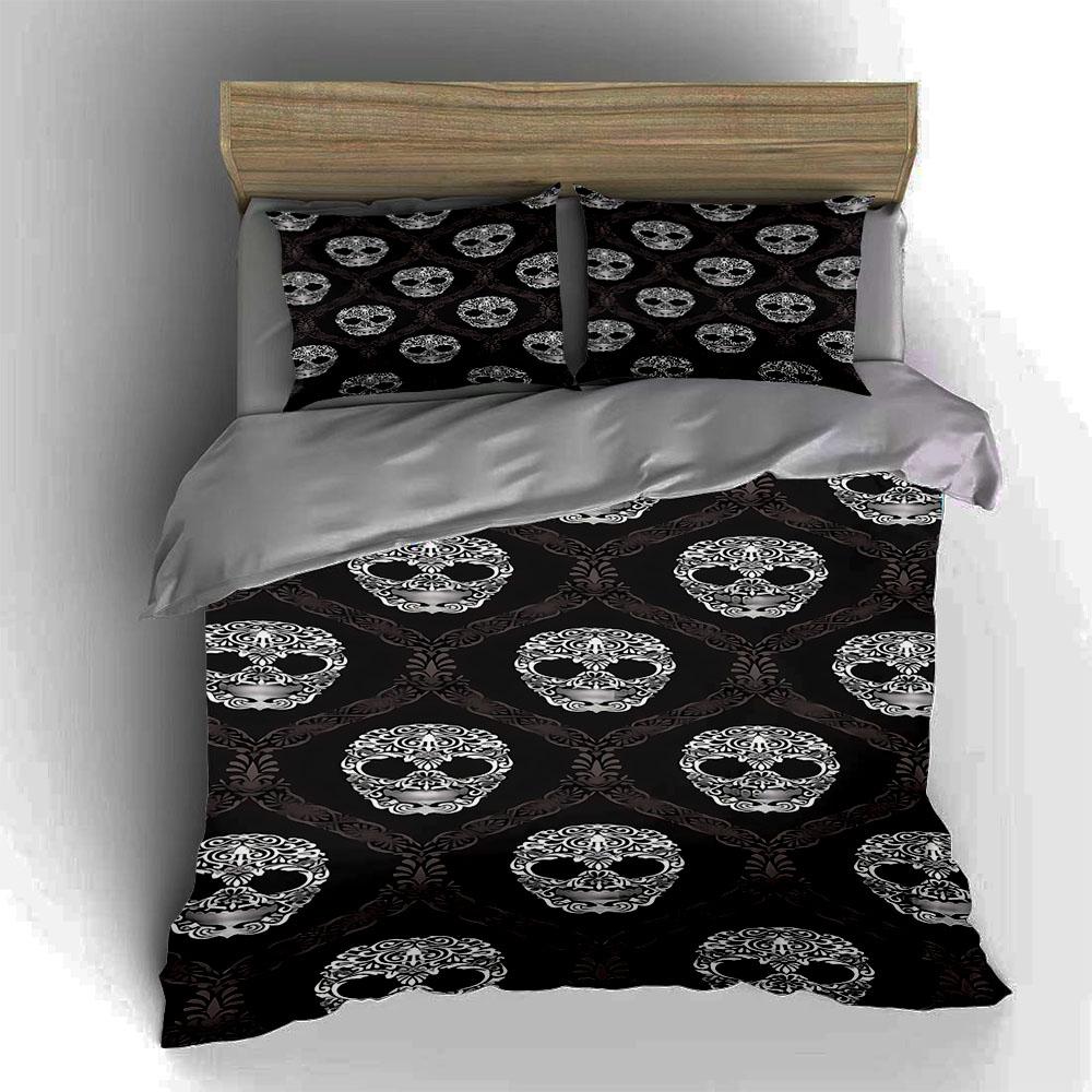 Skull-themed motifs. Bedding Duvet cover sets Duvet covers Pillowcases gifts (1 * Duvet Cover 2 * Pillowcases, without duvet insert)