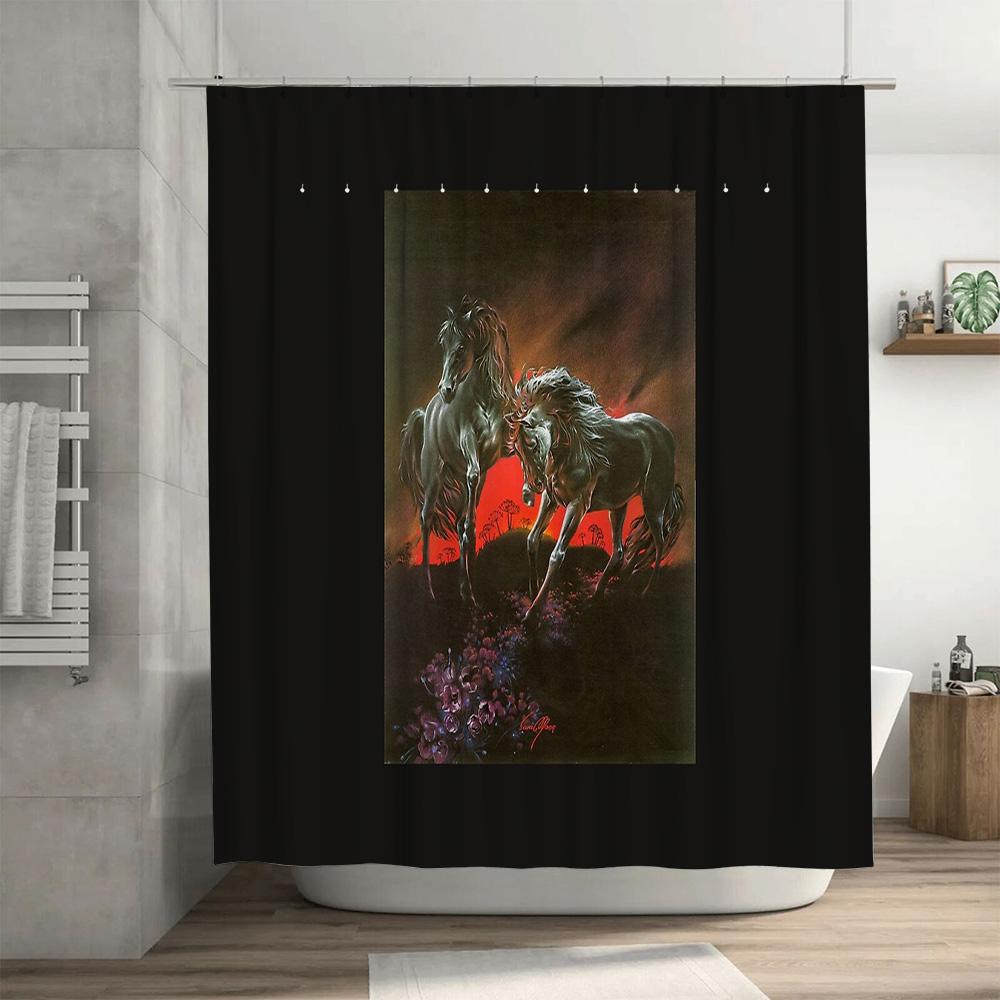 unframed Gothic Horror Shower Curtain Vampire Bat Spooky Halloween Decor Dark Fantasy Bathroom Set Creepy Gothic Art Eerie Vampi