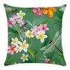 Green Leaf Flower Pillowcase Parrot Pattern  Interior Home Pillow Suite Bedroom Sofa Bed Chair
