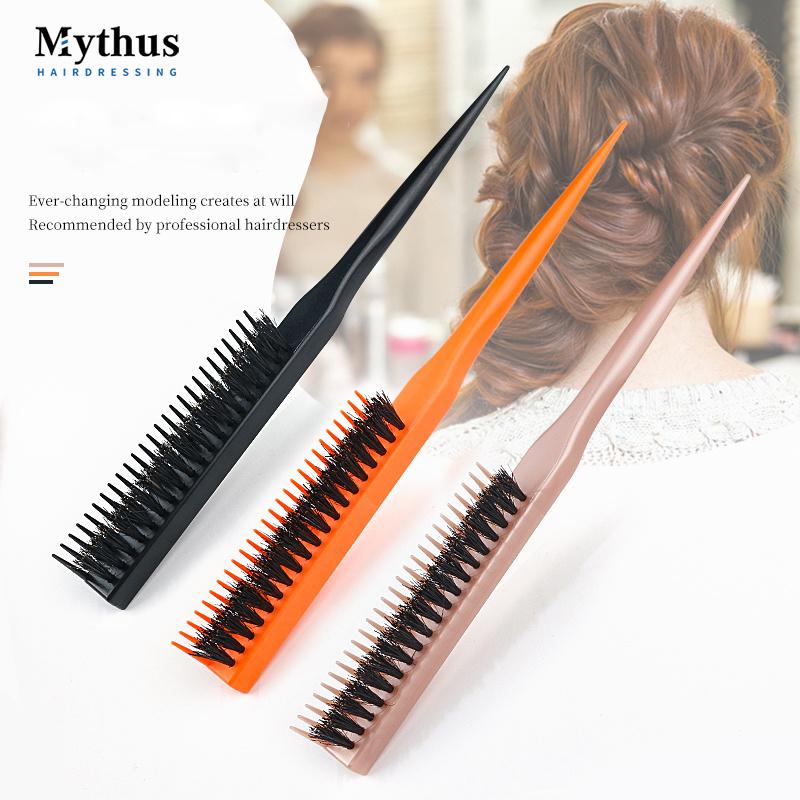 

Расческа для укладки волос Mythus с щетиной кабана, щетка для волос