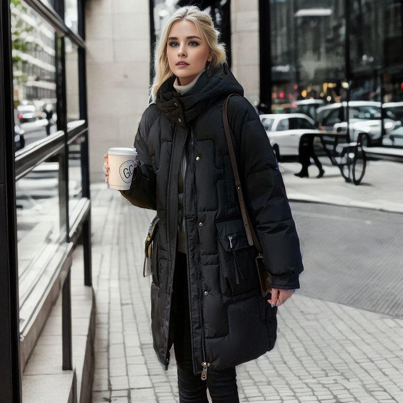 medium and long cotton-padded clothes, enlarged and thickened -padded jackets, loose bread clothes, winter knee-thick cotton-padded clothes