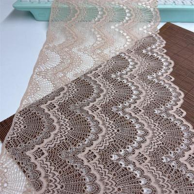 22.5cm Wide Beige Spandex Lace, DIY Sewing Vintage Stretch Lace Trim for Wedding, Lingerie, Bra, Underwear, Dress, Garment, Home Decor, Crafting