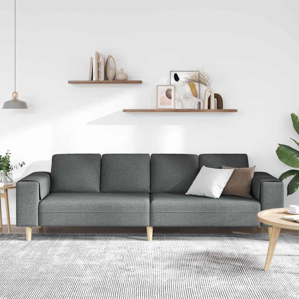 Living Room Sofa Dark Gray 250 X 77 X 76 Cm Polyester