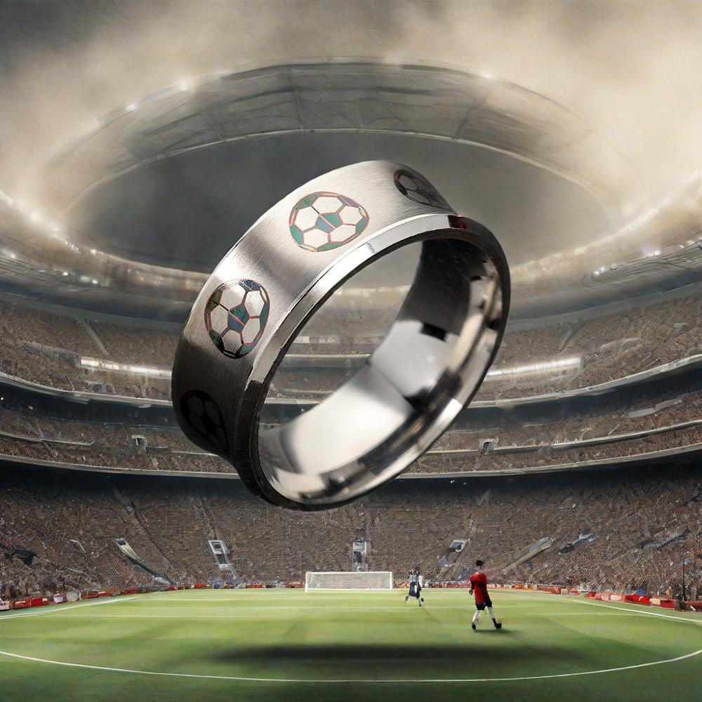 

Панк Футбольное Кольцо из Нержавеющей Стали Унисекс Для Пары Вечеринки Подарка на Годовщину Идеально для Мужчин Женщин Членов Футбольного Клуба 6