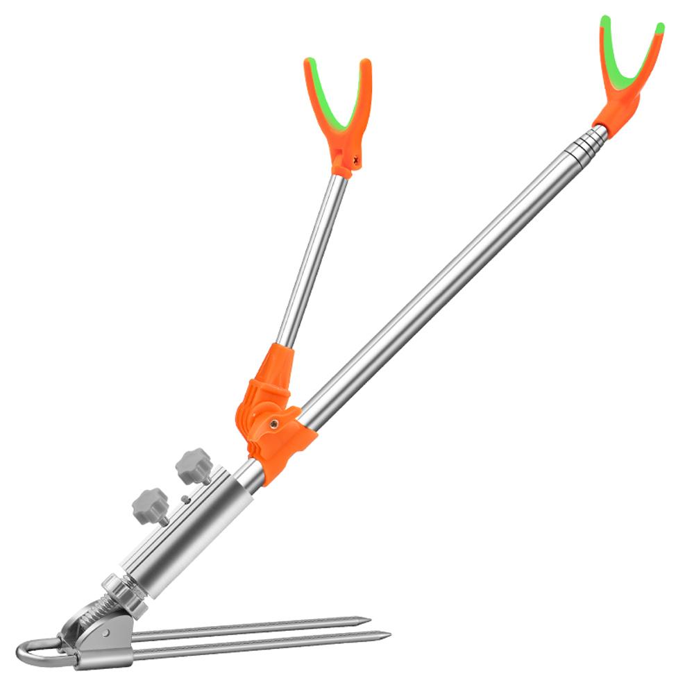 Suport Pliabil pentru Lansete de Pescuit, Raft, Stativ pentru Lansete, Suport, Reglabil, Flexibil, din Oțel Inoxidabil, Suport pentru Două Lansete, Echipament pentru Scaun, Instrument