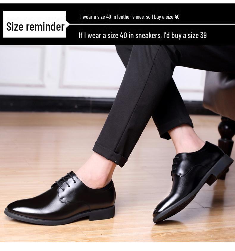 Pánské formální kožené boty pro podnikání - Měkká podrážka, Prodyšné, Neformální, Šněrovací, Černé, Britský Korejský styl