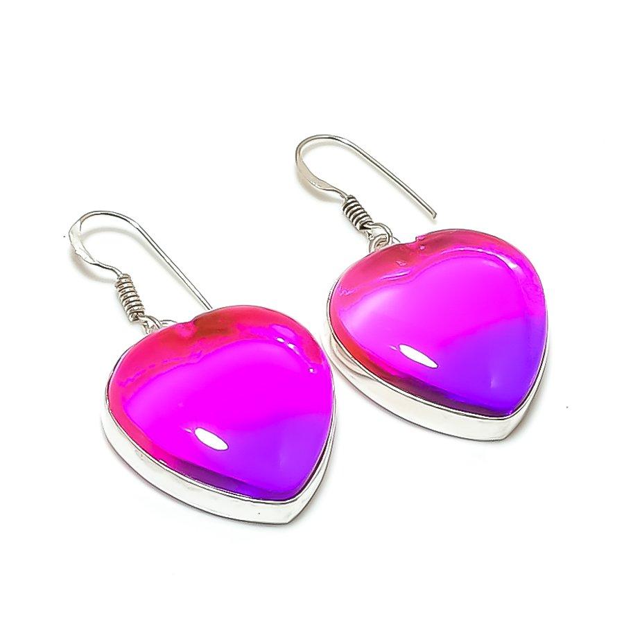 Натуральный двуцветный турмалин Серьги из стерлингового серебра 925 пробы 1,77  AE-11860