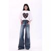 Women’s Retro Micro Flare Slimming Floor-Length Jeans for Spring/Autumn