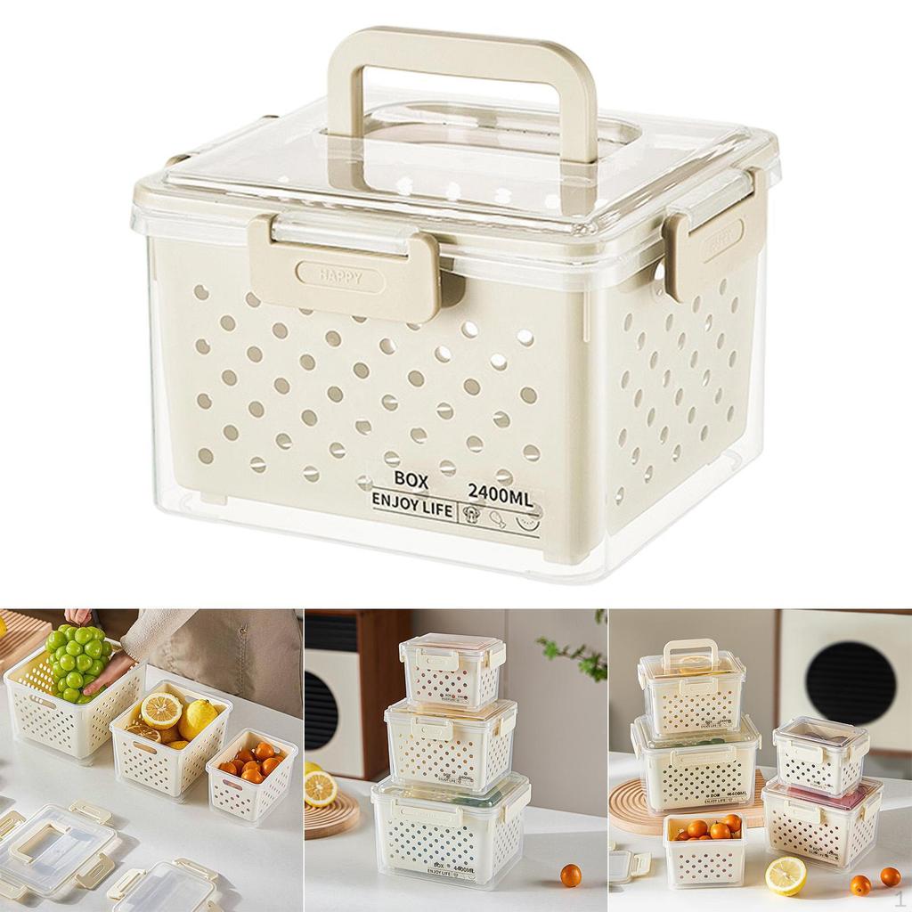 Fridge Storage Container for Fruits and Vegetables, Airtight Bin Produce