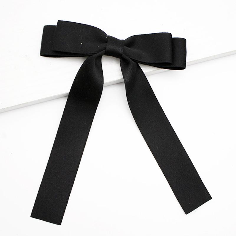 Lystrfac Vintage Schwarzes Samt Schleife Haarspangen für Frauen Langes Band Haarnadel Einfache Top-Klammer Damen Haarklammern Haaraccessoires