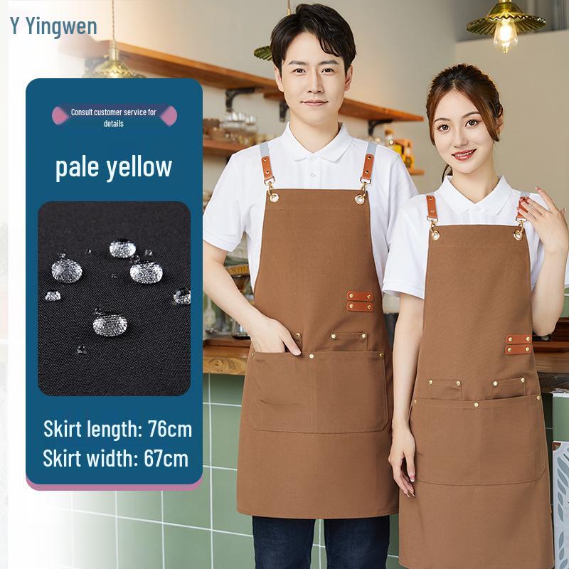 Trendy Waterproof Canvas Apron with Custom Logo for Hospitality or Retail Workers