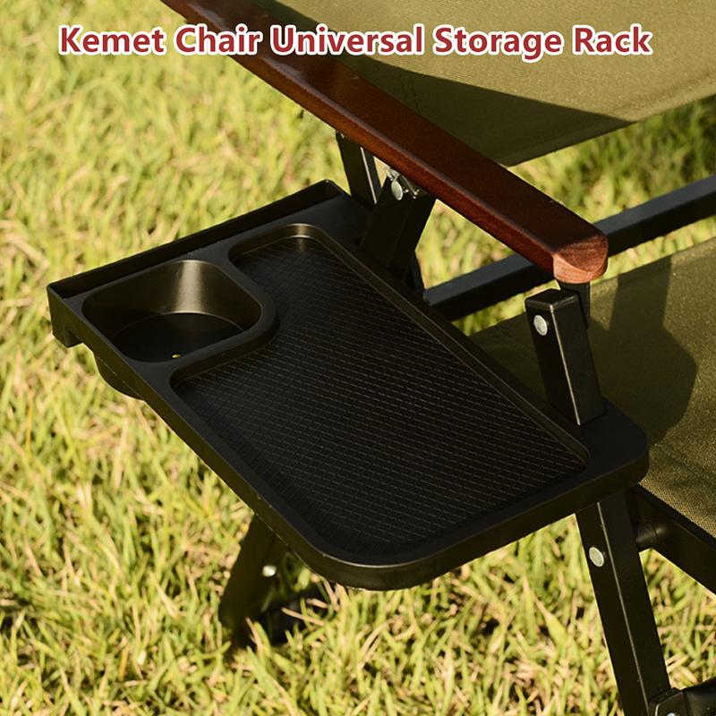 1Pc Outdoor Camping Chair Side Storage Tray Recliner Chair Tray Camping Accessories Folding Universal Cup Holder Tool
