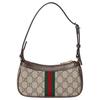 Gucci GG Vintage Web Supreme Schultertasche Braun Canvas UndLeder Rot Grün Streifen Umhängetasche 838465-FAE0P-9746