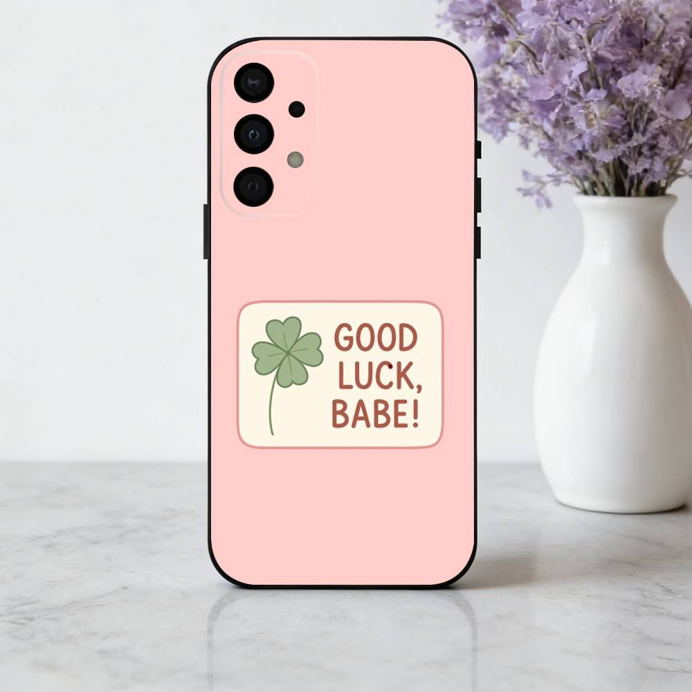 C-Clover C-Cute L-Lucky-K Phone Case For Samsung Galaxy A73,A72,A71,A70,A53,A52,A51,Soft Silicone Black Cover