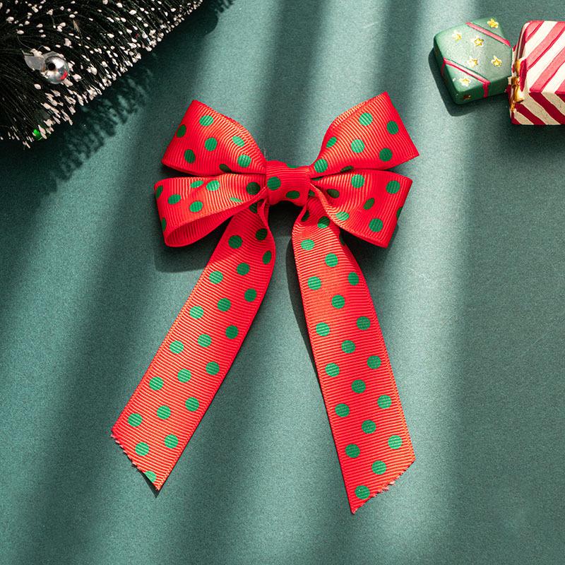 1PCS Christmas Children's Red Bow Hairpin Princess Versatile Back Head Hairpin Girl Top Clip New Year Girl Headwear