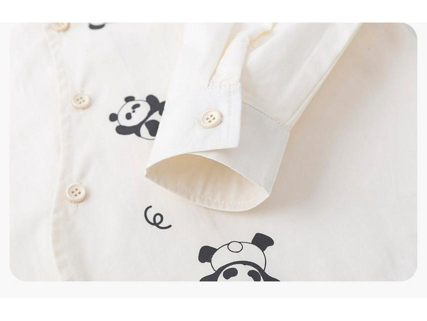 Dudu Boys' Spring Cotton Outfit: Two-Piece Shirt & Pants Set