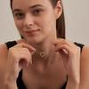 LATS Hollow Love Heart Pendant Necklaces for Women Men Couple Gold Plated Stainless Steel Clavicle Chain Minimalist Jewelry