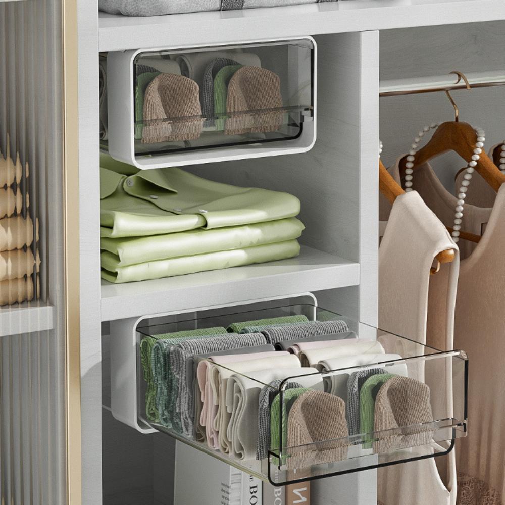 Hidden Under Table Storage Cabinet Drawer Type Self-adhesive Storage Box Office Desk