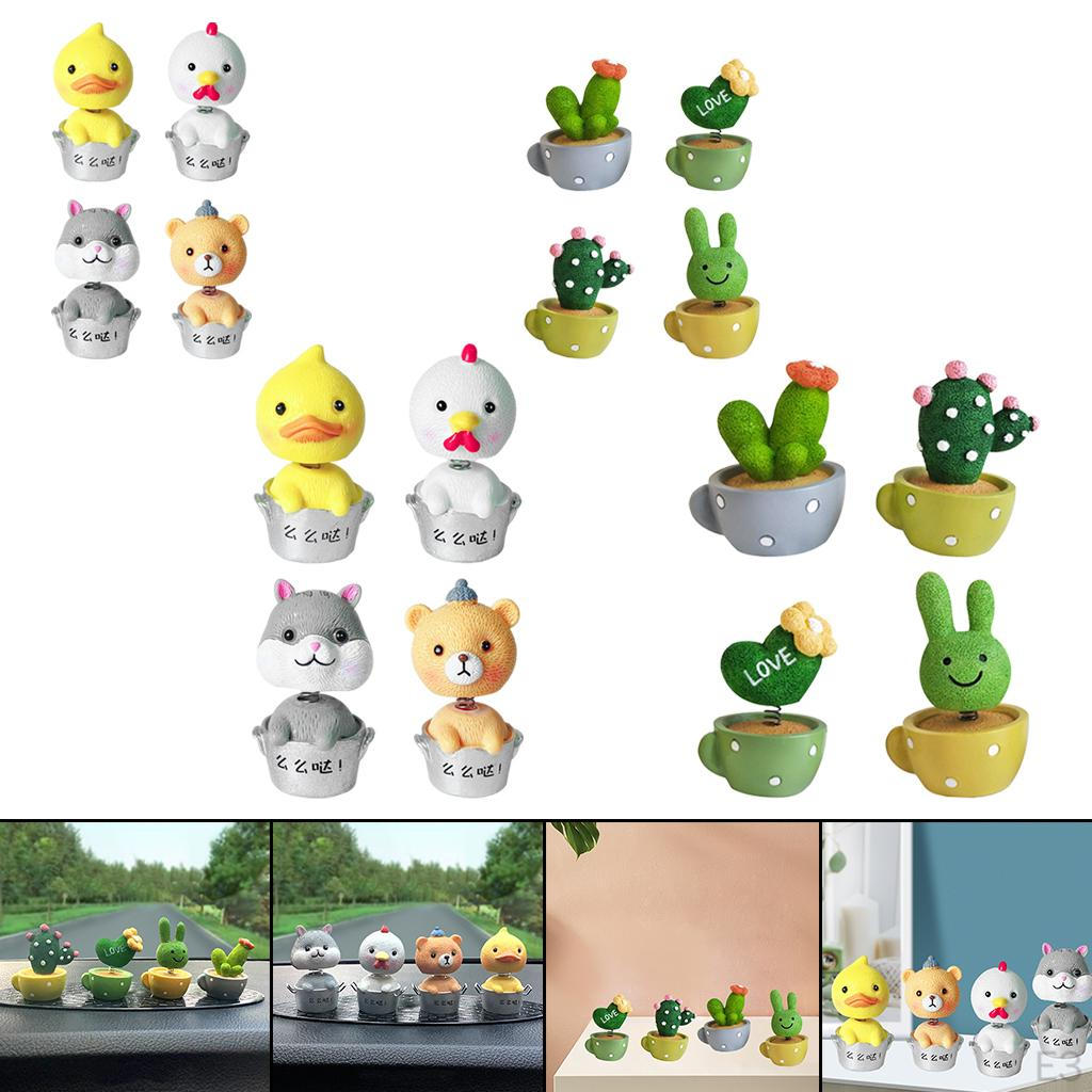 4 Car Interior Ornament Dashboard Decoration Spring Statue Figurine Small Gadget Decor Toy Cake