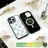 Solid color plaid Phone Case For iPhone17,16,15,14,13,12,11 Plus,Pro Magnetic For Magsafe Wireless Charging