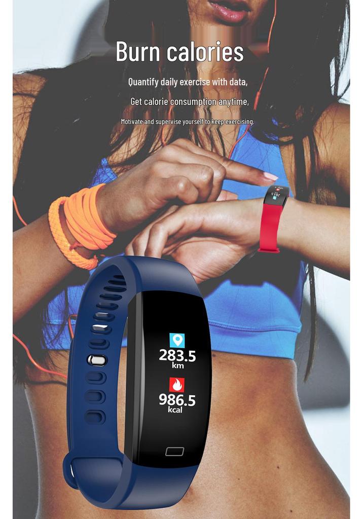 Jumei Dai F64HR Smart Sports Bracelet: Heart Rate Monitor, Color Screen, Long Battery Life.