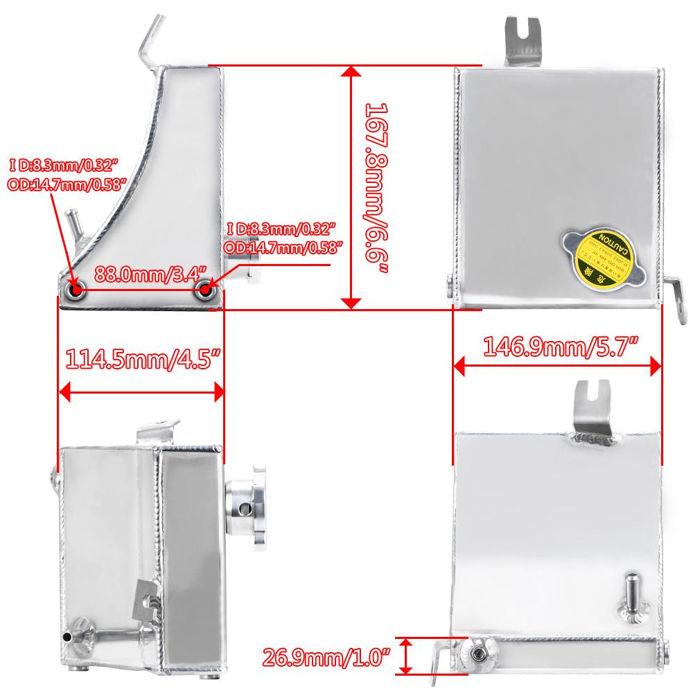 240SX S13 SR20DET KA24DE KA24E KA24 Aluminum Coolant Overflow Tank Reservoir Kit For Nissan (Fits: 240SX)