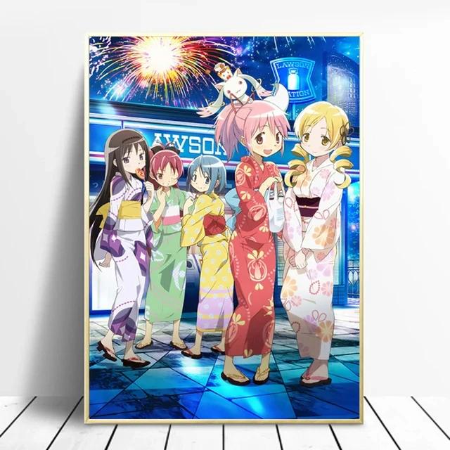 Puella Magi Madoka Magica Ιαπωνικό Άνιμε Κινούμενα Σχέδια Αφίσες Εκτυπώσεις Τέχνη Τοίχου Ζωγραφική σε καμβά Εικόνα για Σαλόνι Διακόσμηση Σπιτιού