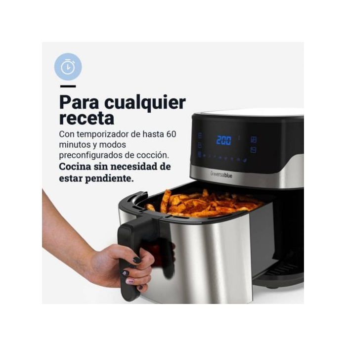 Universal Blue Air Crispy 6006B Freidora de Aire 6.5L Negra/Inox