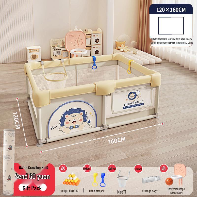 Indoor Baby Playpen & Crawling Mat: Safe Protective Fence & Walker
