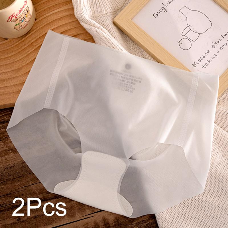 

2Pcs Full Package Soft Comfortable Women s Triangle Pants Modern Simplicity Thin Style Girlish Heart No Trace Quick Drying Fabric XL білий