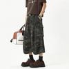 Unisex American Retro Camo High Street Wide-Leg Shorts