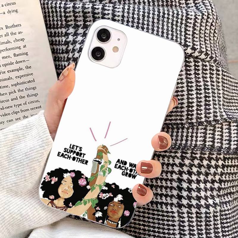 Feminist Feminism Power Girls Phone Case for Iphone 13 8 7 6S Plus X 5S SE 2020 XR 11 12 Mini Pro XS MAX