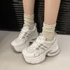 8CM inner height increase dad shoes women 2025 summer new versatile popular small mesh breathable sports shoes tide