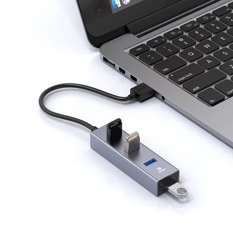Biaz USB 3.0 de Alta Velocidad 4 Puertos Hub de Aluminio HUB21 - Gris