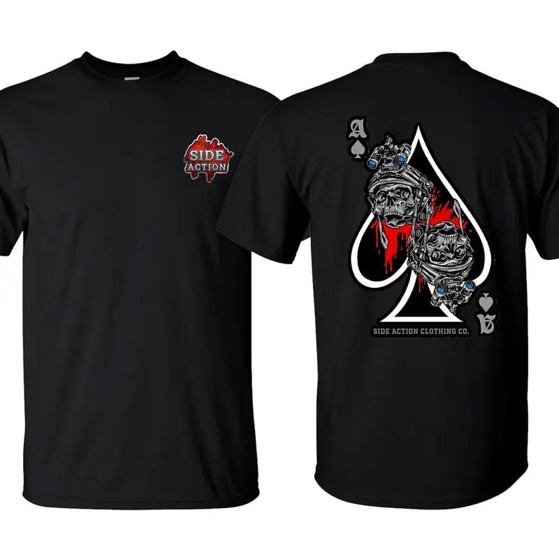 Side Action Ace of Spades Tactical Skull Operator Graphic Tee, Dual Combat Skull S разноцветный