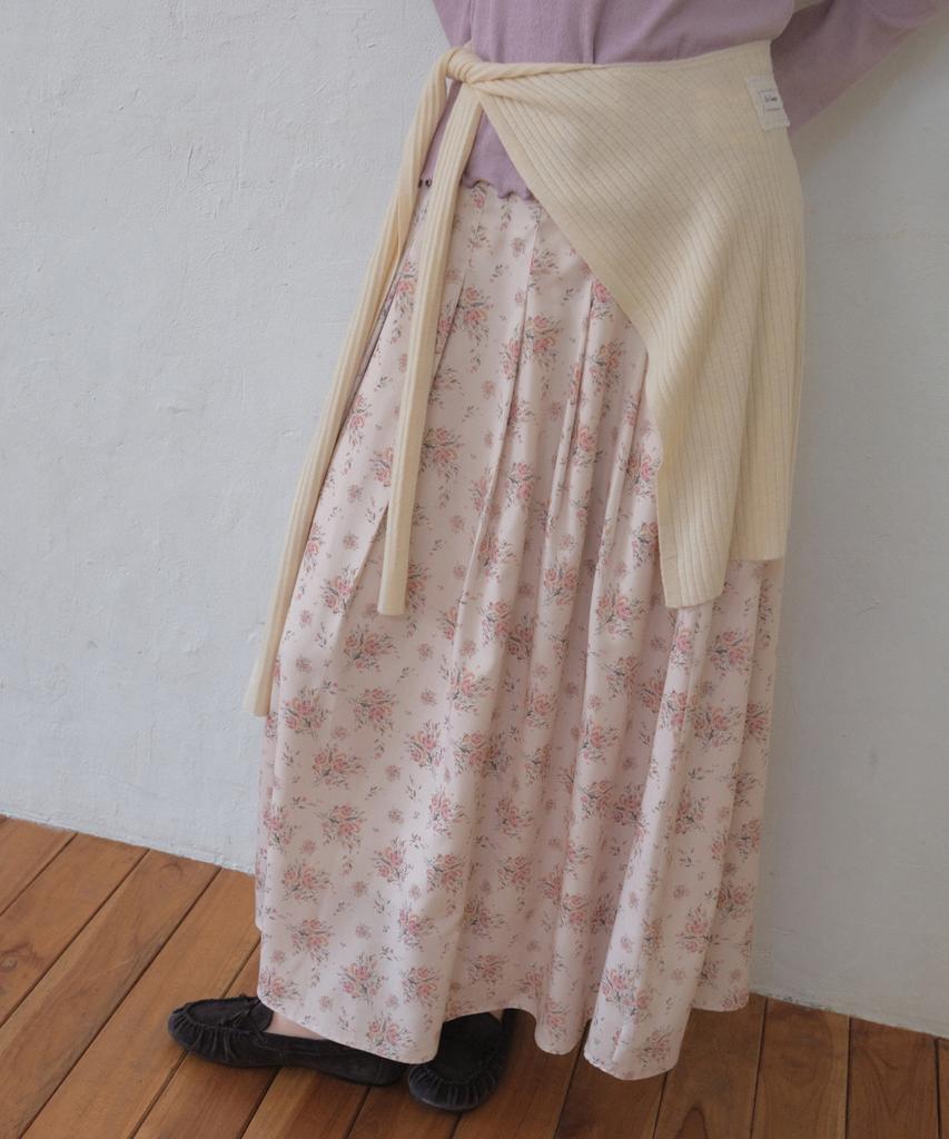 Aueonoseuteljia Vintage Bloom Pleats Skirt_Pink(O26Sk02)