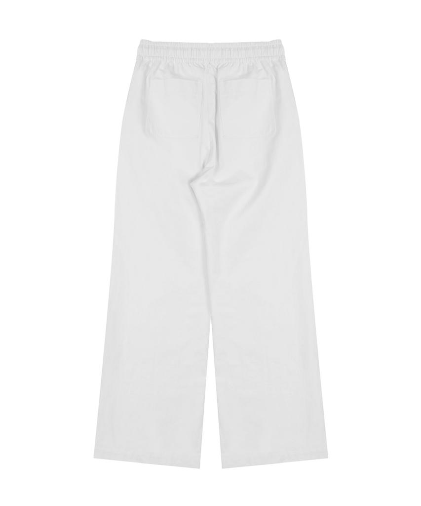 Nodeuyuumeon Cotton Relax Elastic Waist Pants [White]
