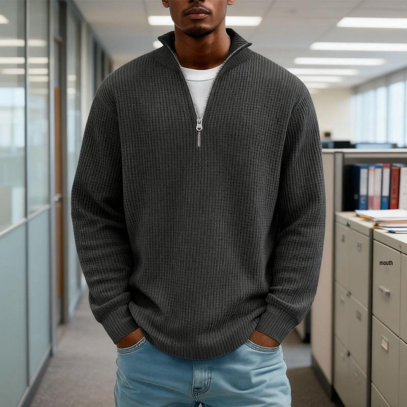 2023 European Ethnic 3D Print Men's Waffle Knit Half-Zip Hoodie
