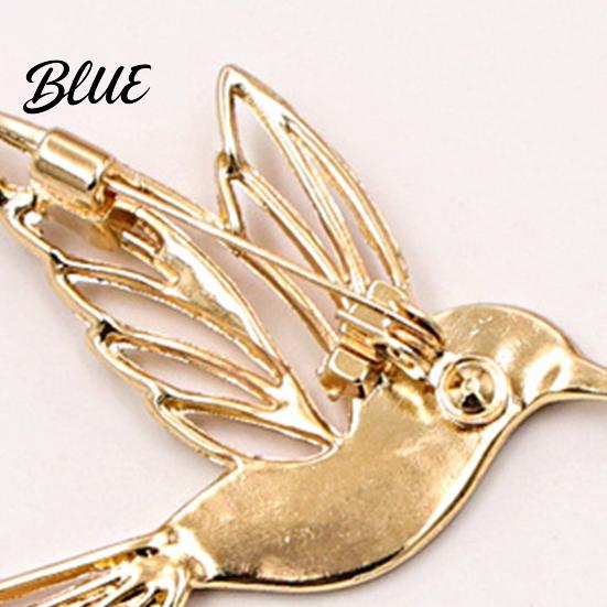Vintage Alloy Brooch Bling Rhinestone Hummingbird Brooch  Hollow Flying Bird Jewelry Pin  Accessory for Coats Scarves Dresses Shirts Lapel Pin