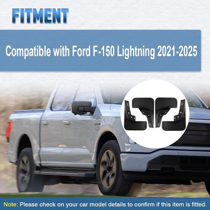 For Ford F-150 Lightning -2025 19 accessories Fender Splash Guards Front+Rear Mud Flaps Mud Flaps