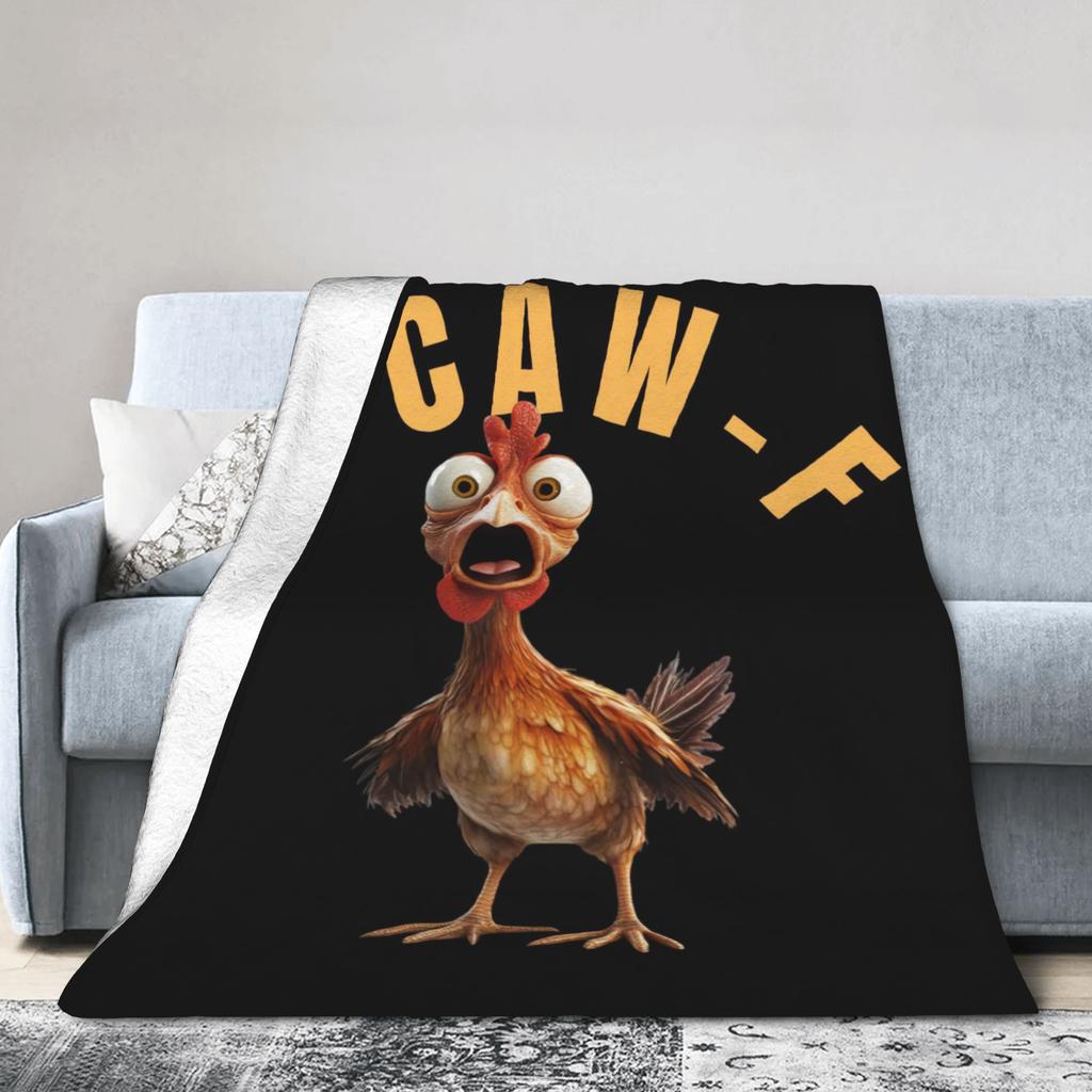 Warm Soft BlanketChildren Picnic F-CAW-F Chicken Funny Crazy Screaming Coffee Bedding Throws Flannel Bedspread For Bed Cover